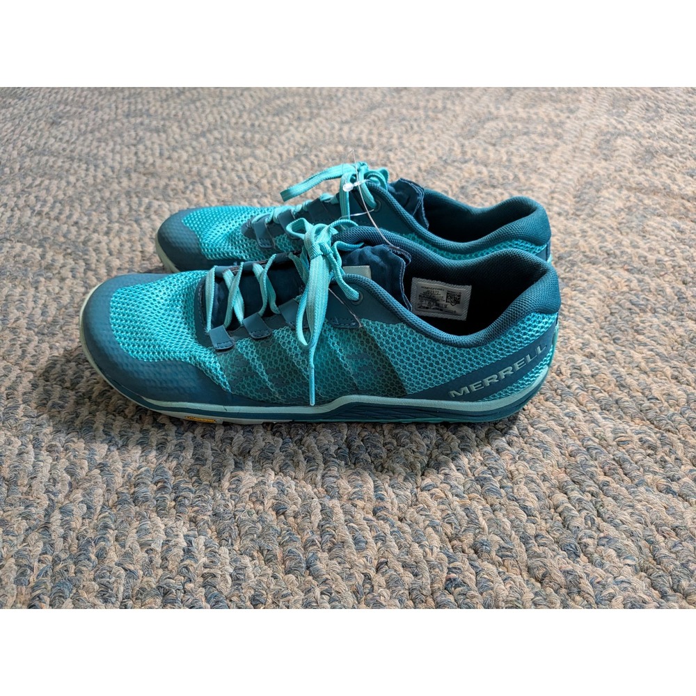 Merrell Bare Access Flex 2 Teal Aqua Mesh Running Shoes J62370 Womens 11